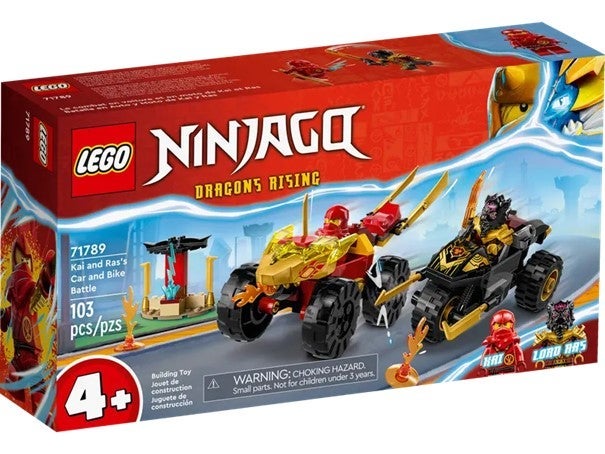 Lego Kai og Ras'bil- og motorsykkeloppgjør 71789
