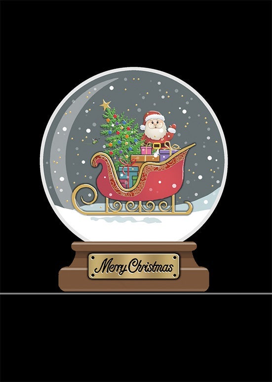 Julekort 12x17 Jewels Sleigh Globe