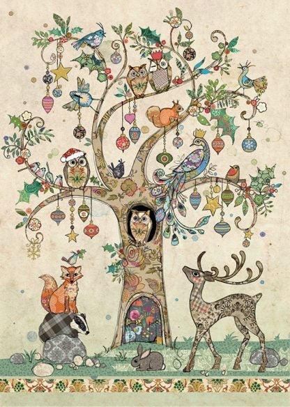 Doble julekort 12x17 Paper & Foil, Festive Tree