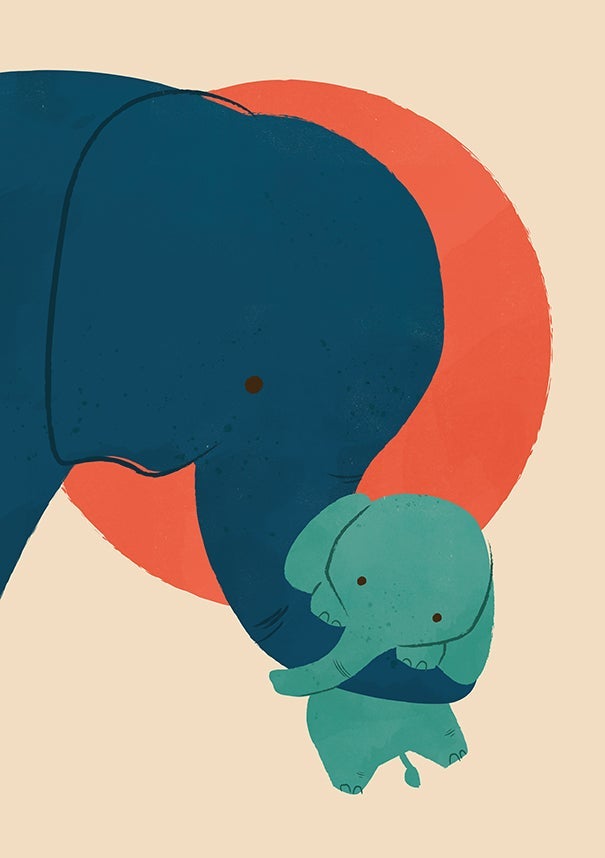 Dobbelt kort 12x17, Jay Fleck, Baby Elephant