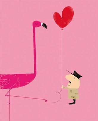 Dobbelt kort Ink Press, Flamingo & hjerte
