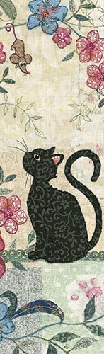 Bokmerke Bug Art svart katt og mus - 5x17cm
