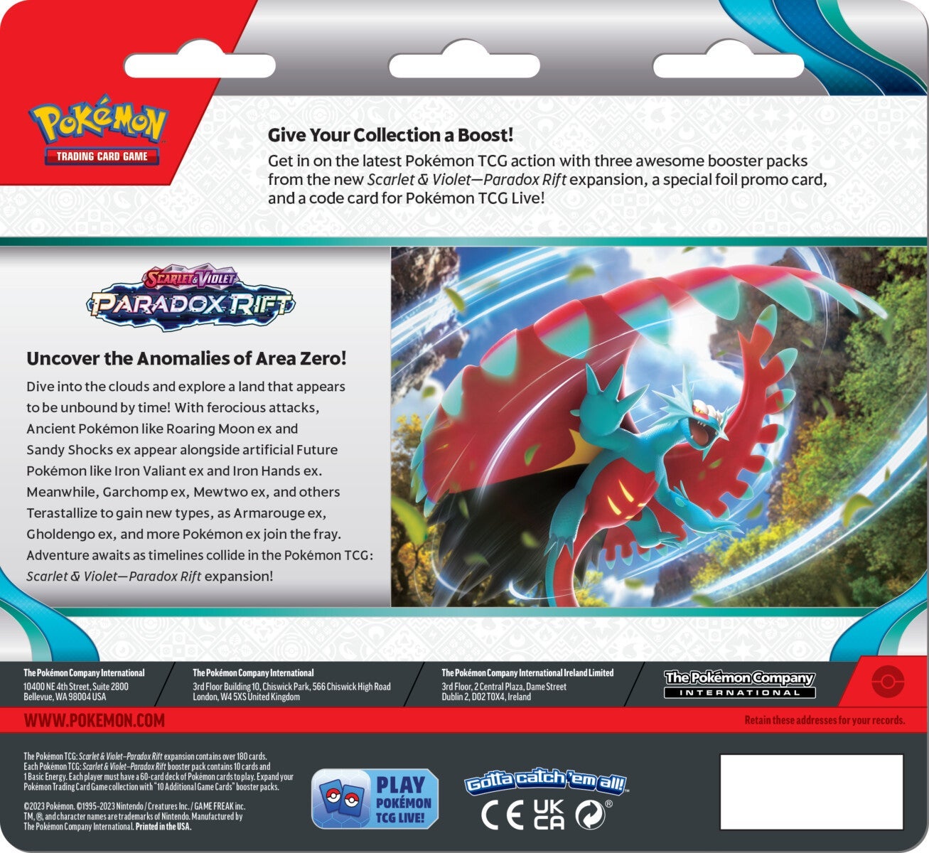 Pokemon SV4 Paradox Rift Blister 3pk