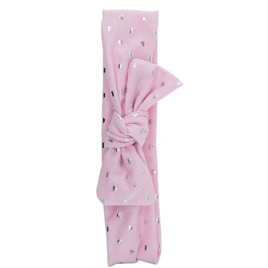 Hårbånd Rosa Med Sølvhjerter