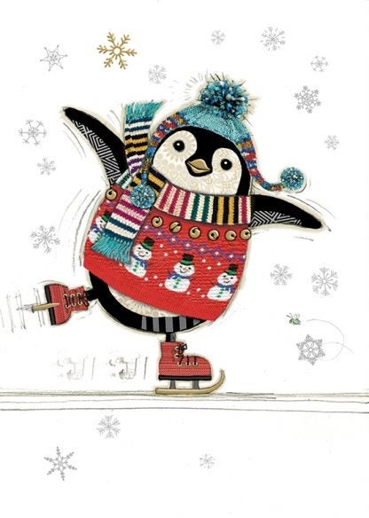 Doble julekort 12x17 Kooks, Penguin Skater