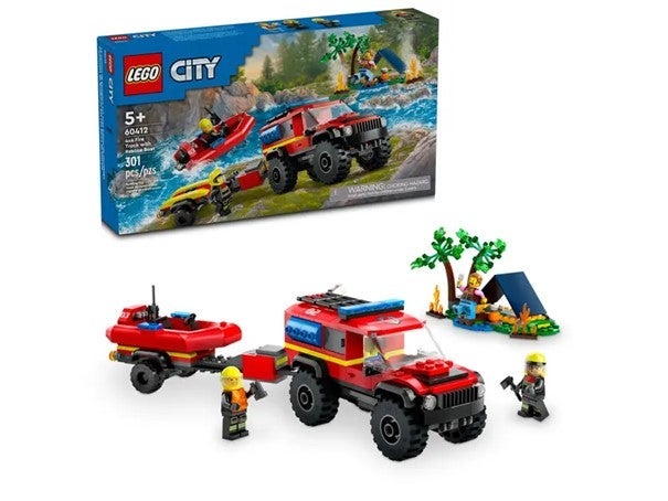 Lego Firehjulsdrevet brannbil m/redningsbåt 60412
