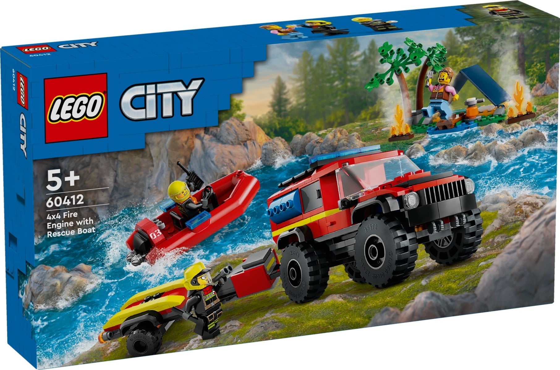 Lego Firehjulsdrevet brannbil m/redningsbåt 60412