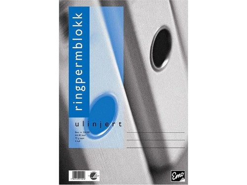 Ringpermblokk Emo A4 70g 80bl ulinjert