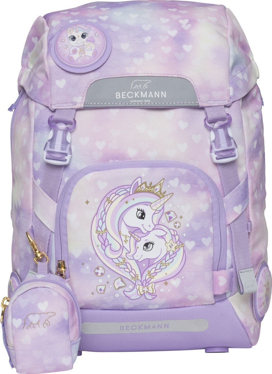 Skolesekk 1.kl Unicorn Princess Purple Classic 22L - Beckmann