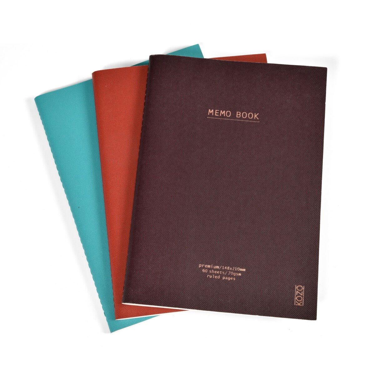 Notatbok Kozo Coffee A5 Bric Steel Blue (3Pk)