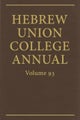 Hebrew Union College Annual Vol. 93 (2022)