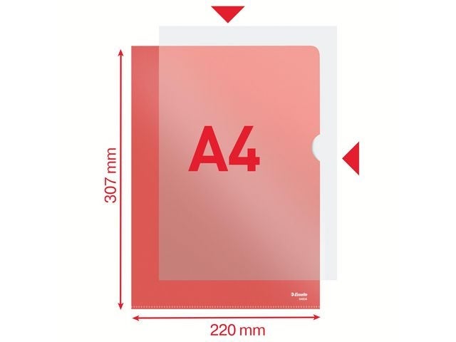 Plastomslag Esselte A4 115my rød (100)