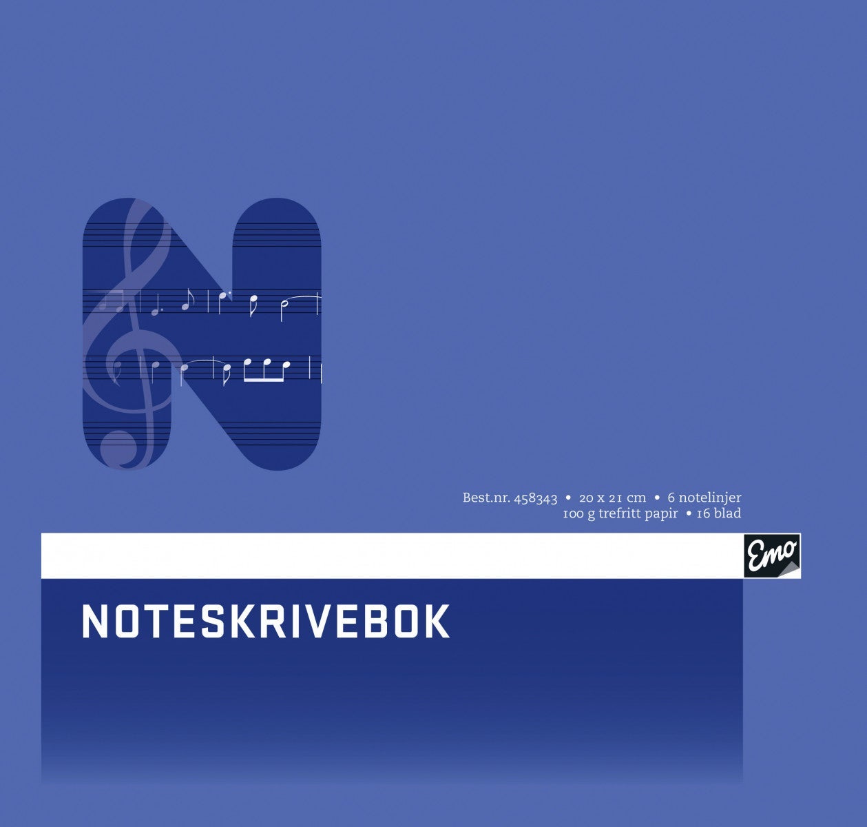 Noteskrivebok Emo 20x21cm 16blad6 linje