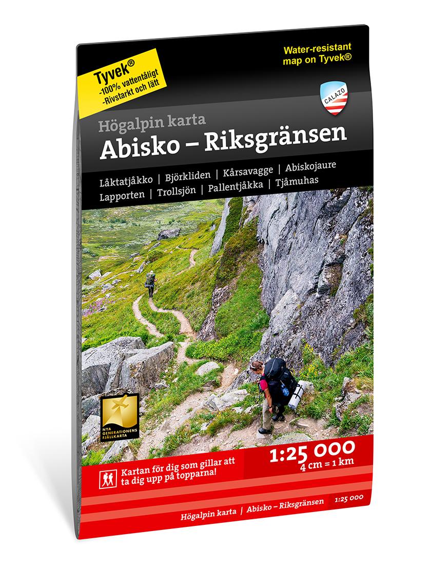 Högalpin karta: Abisko, Björkliden -  Riksgränsen