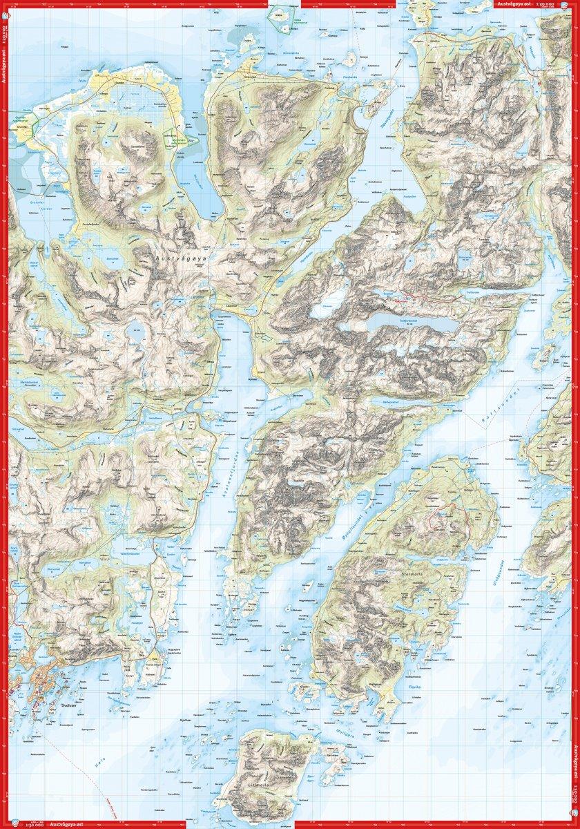 Høyfjellskart Lofoten: Austvågøya & Svolvær