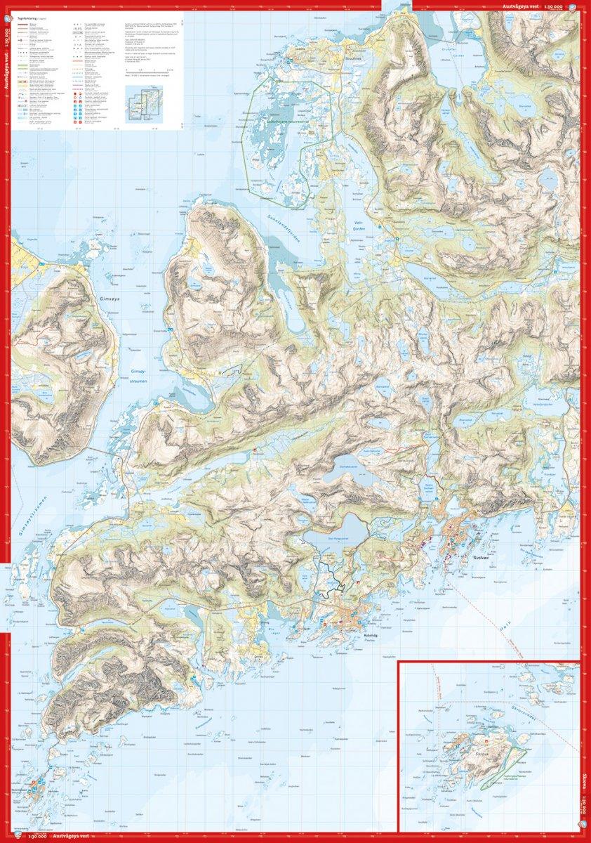 Høyfjellskart Lofoten: Austvågøya & Svolvær