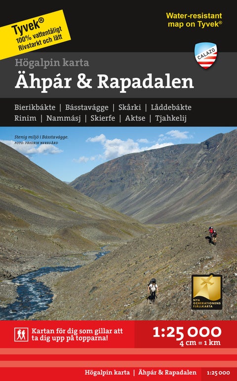 Högalpin karta: Ähpar Aktse & Rapadalen