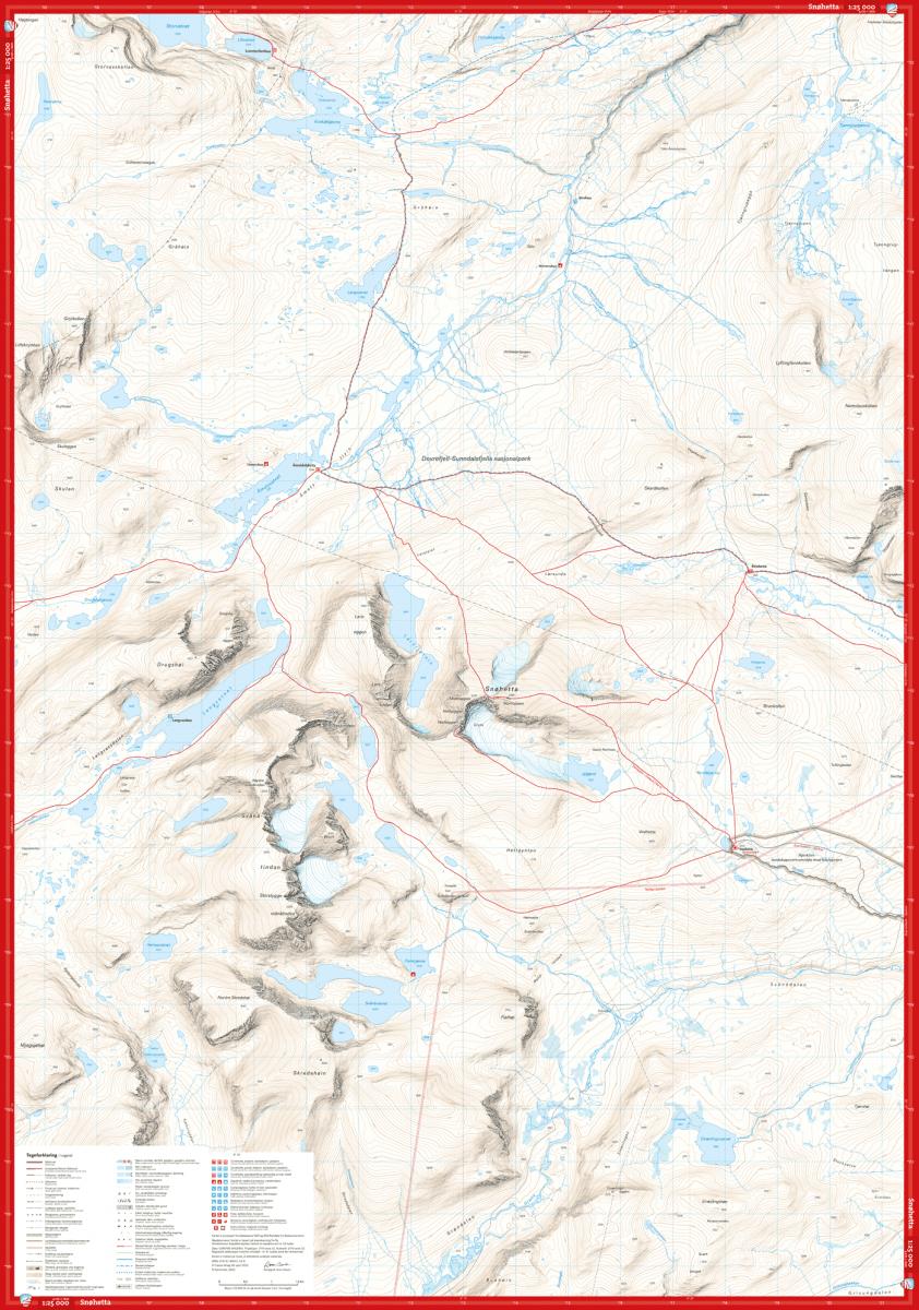 Høyfjellskart Dovrefjell: Snøhetta