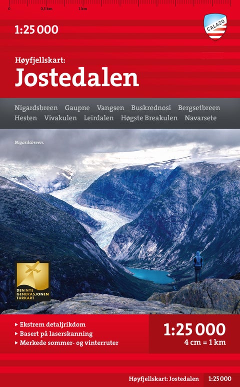 Høyfjellskart Jostedalen
