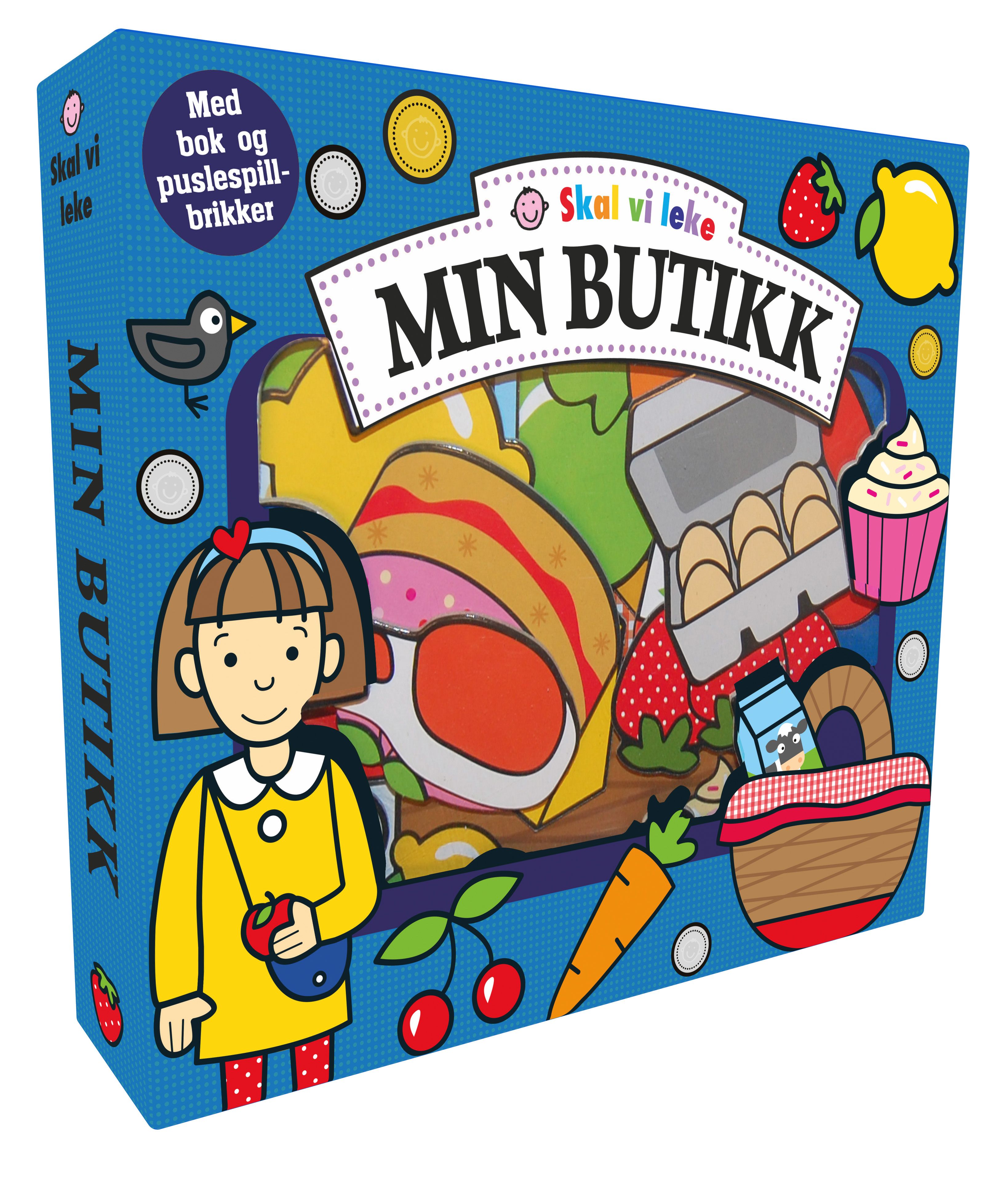 Min butikk - skal vi leke : med bok og puslespillbrikker