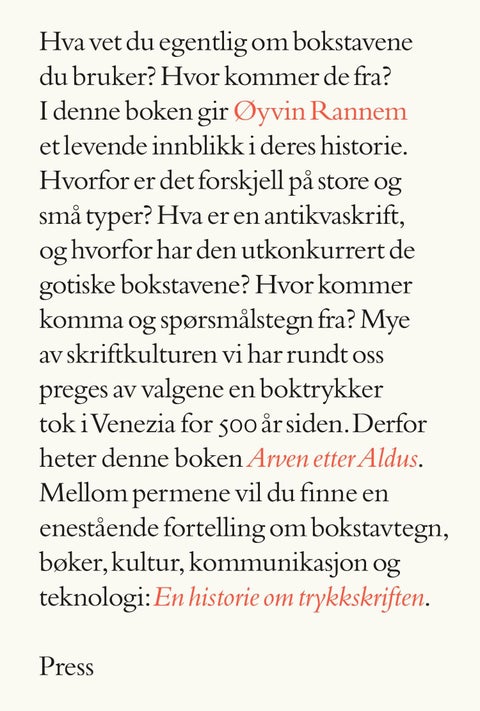Arven etter Aldus - en historie om trykkskriften