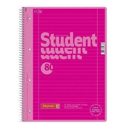 Spiralhefte Brunnen A4 90g 80 blad linjer rosa