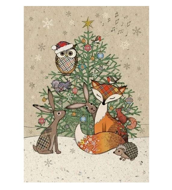 Doble julekort 12x17 Paper & Foil, Fox and Friends