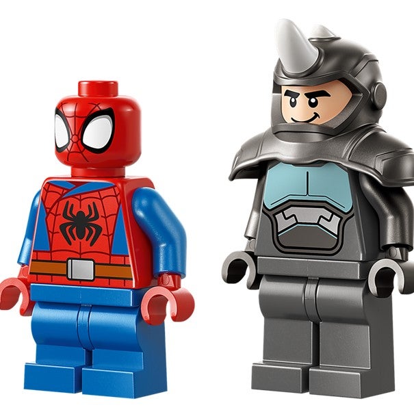Lego Spidey på motorsykkel mot Rhino 11206