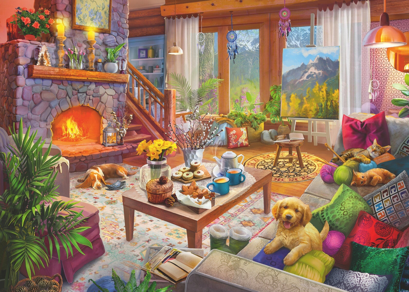 Puslespill 1000 Koselig Hytte Ravensburger