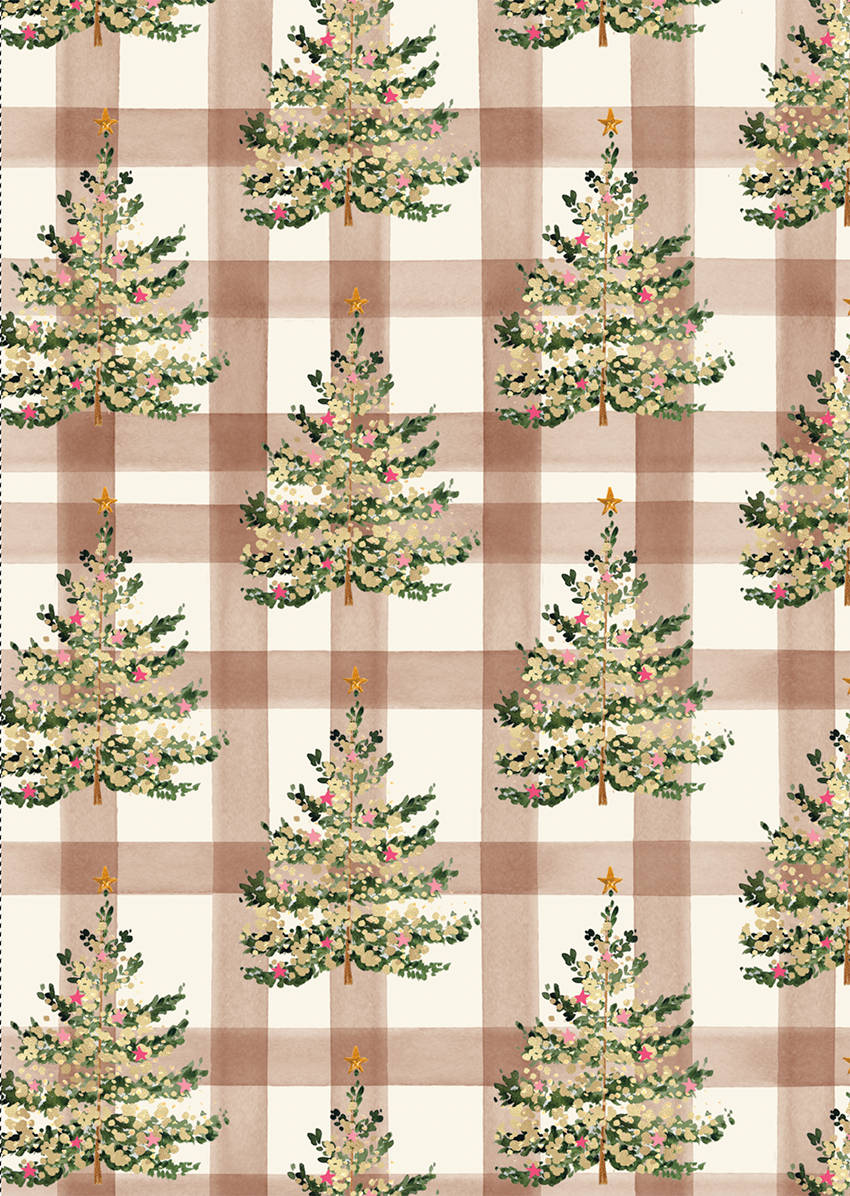 Gavepapir 4m Pine Plaid