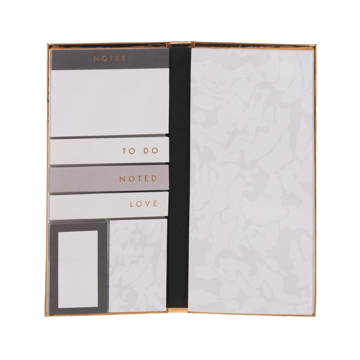 Notatbok m/klistrelapper Luxe Metallic
