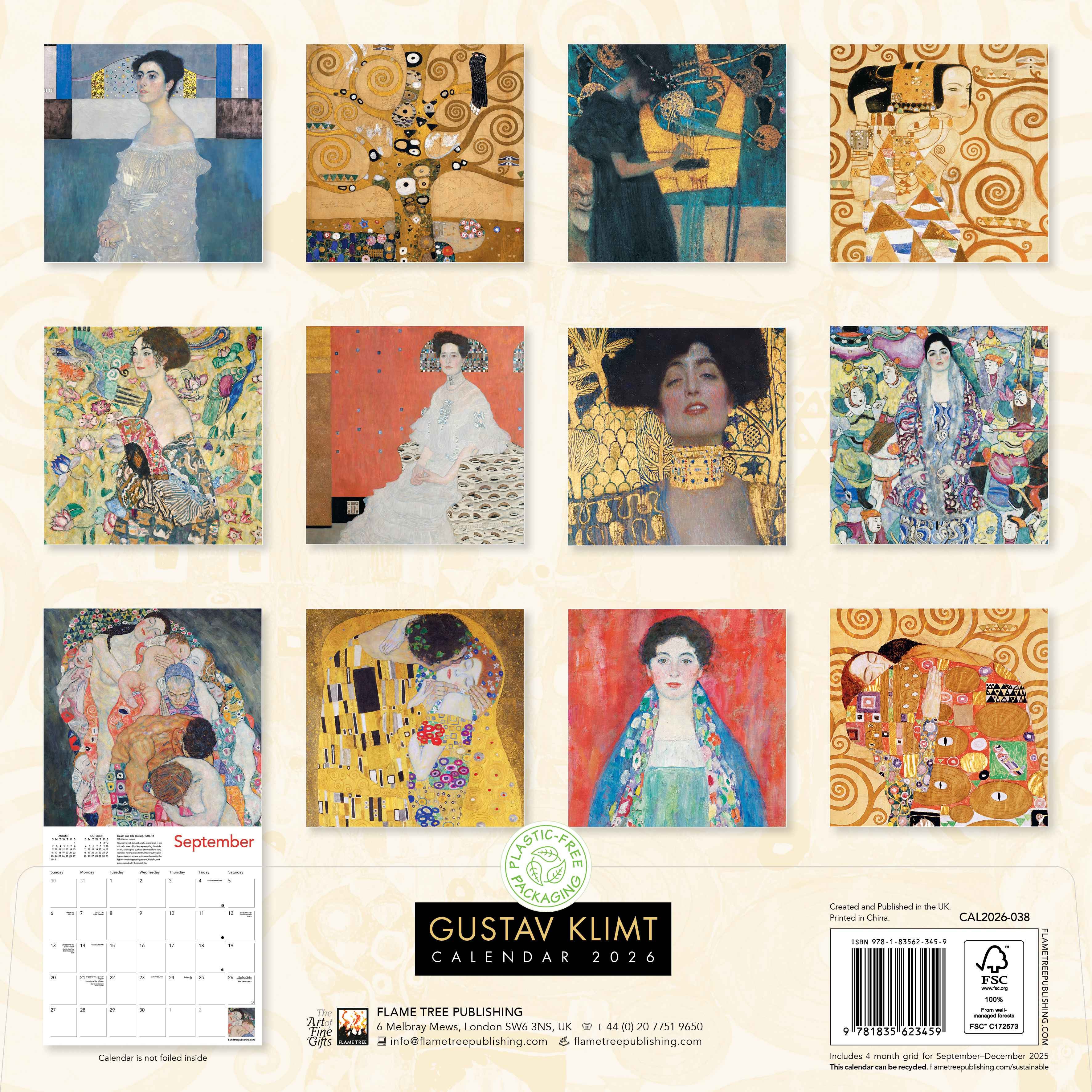 Kalender 2026 30x30 Gustav Klimt