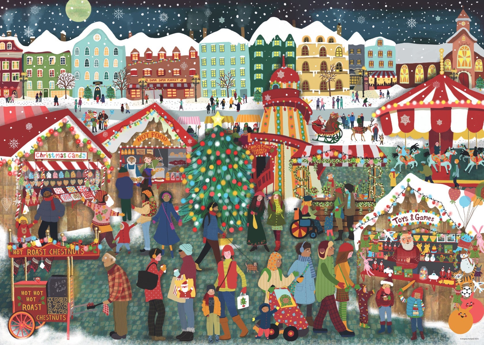 Puslespill 1000 Julemarket Ravensburger