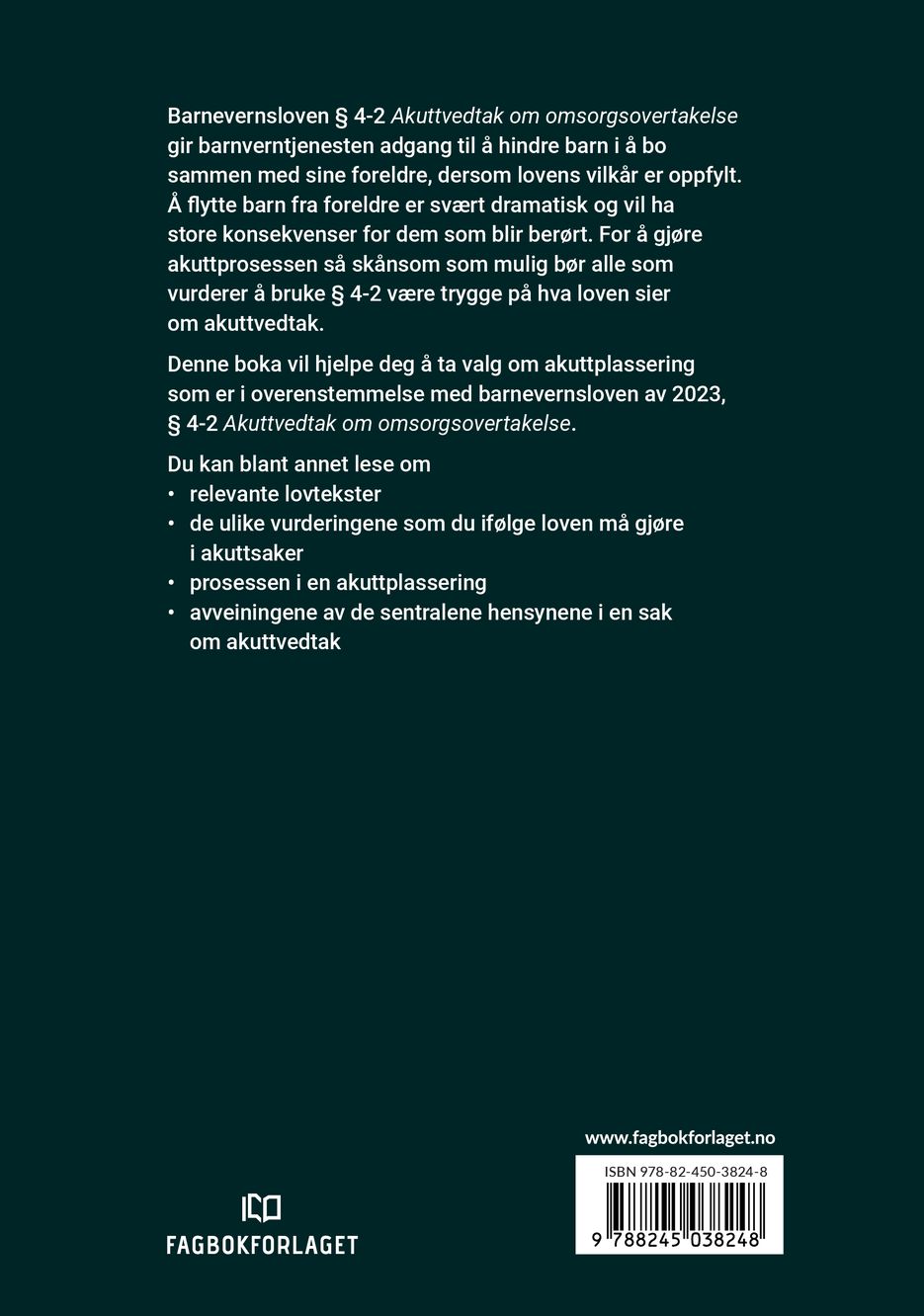Akuttplassering av barn uten foreldrenes samtykke
