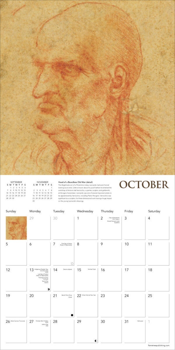 Kalender 2025 Leonardo da Vinci 30x30cm