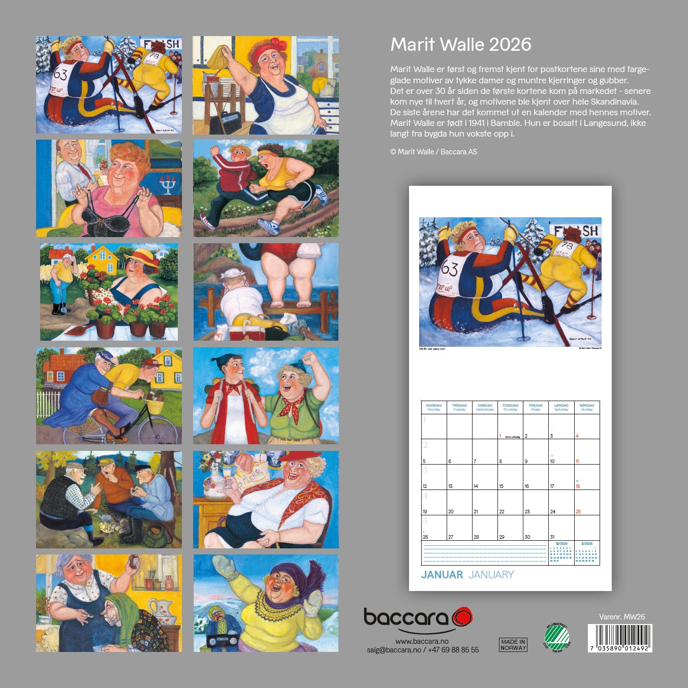 Kalender 2026 Marit Walle 30X30Cm