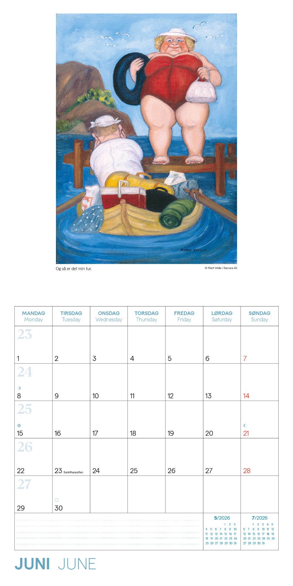 Kalender 2026 Marit Walle 30X30Cm