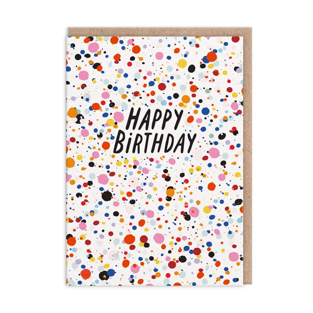 Kort Happy Birthday Splatter