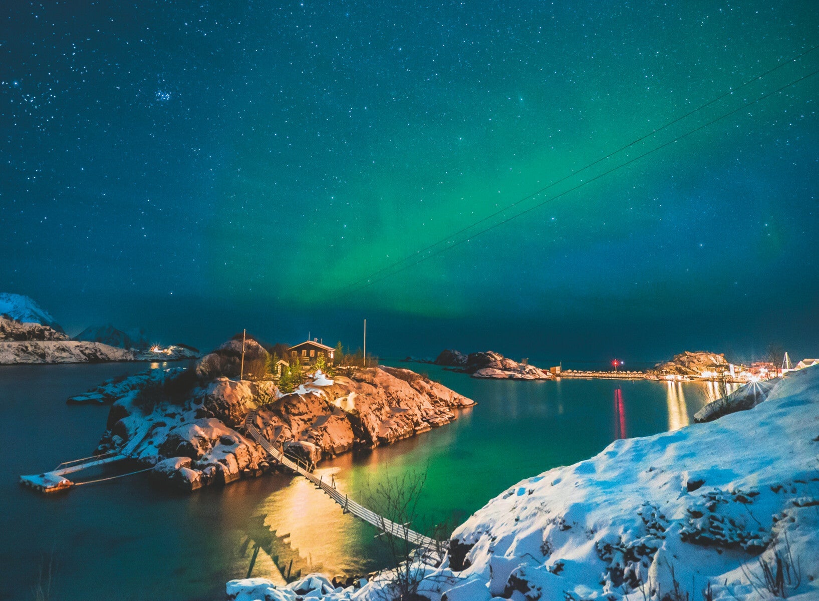 Puslespill 500 Nordlys I Bergsfjorden Ravensburger