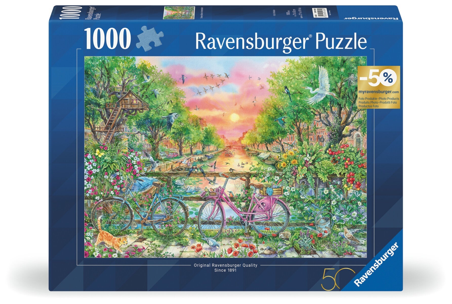 Puslespill 1000 Sykler Amsterdam Ravensburger