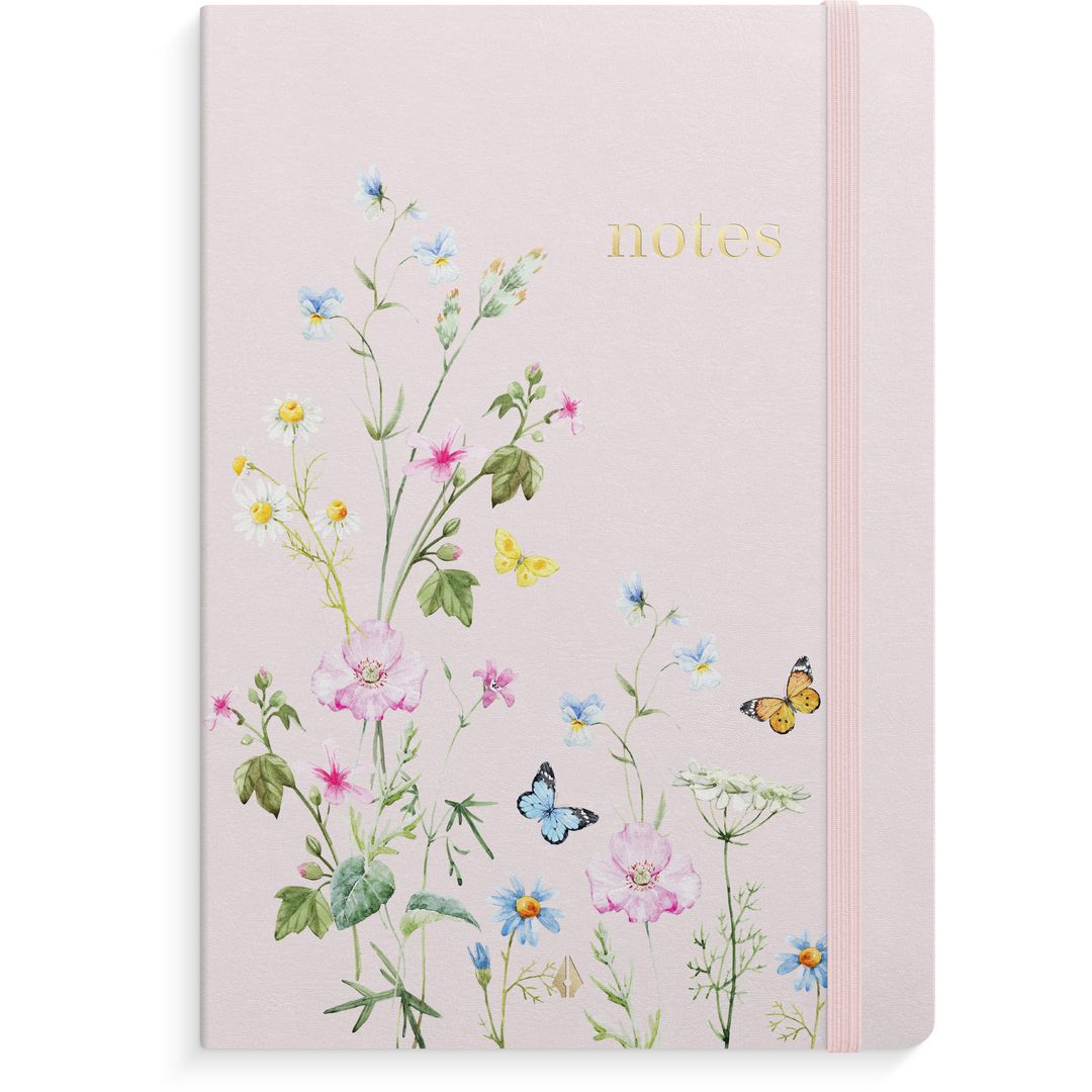 Notatbok Burde Deluxe A5 linjert Pink Meadow