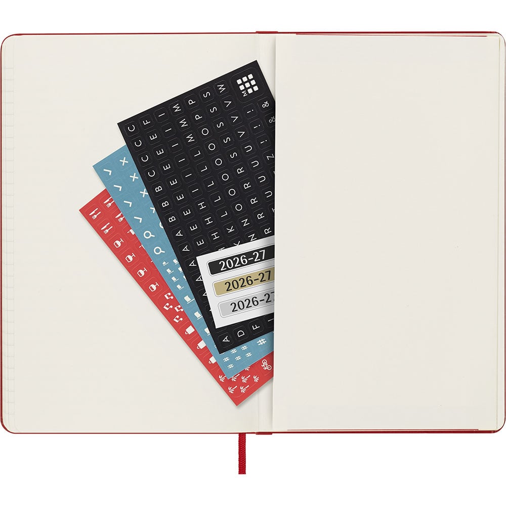 Kalender Moleskine 26/27 18m Hard Large Uke Notat Rød