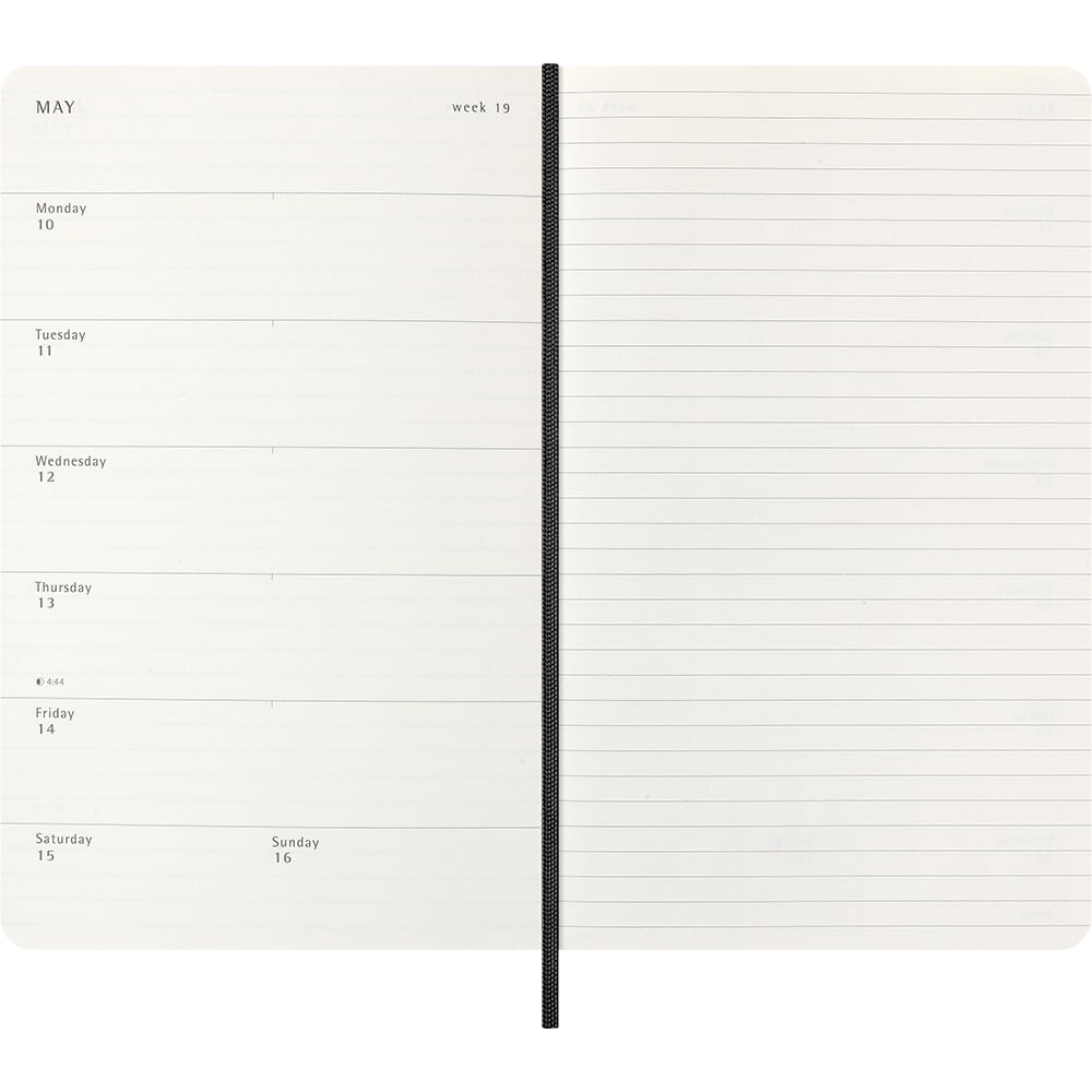 Kalender Moleskine 26/27 18m Soft Large Uke Notat Sort