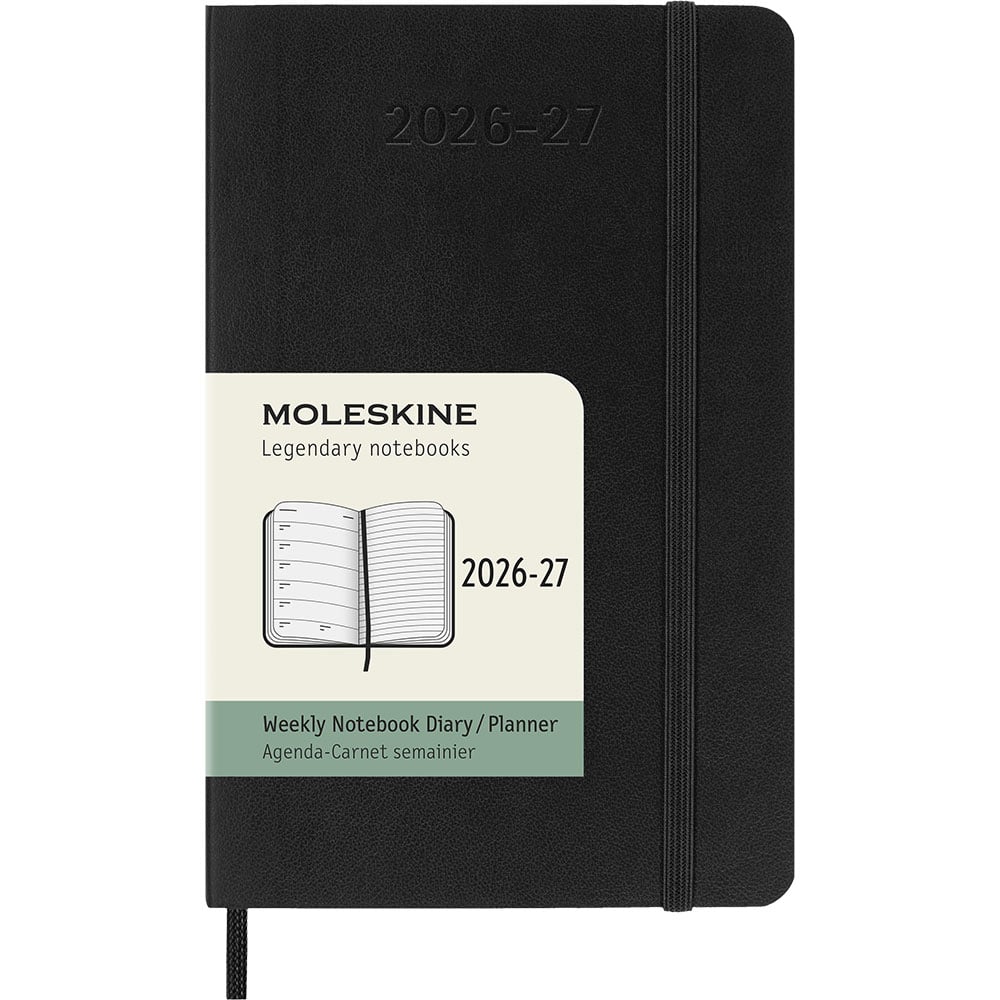 Kalender Moleskine 26/27 18m Soft Pocket Uke Notat Sort
