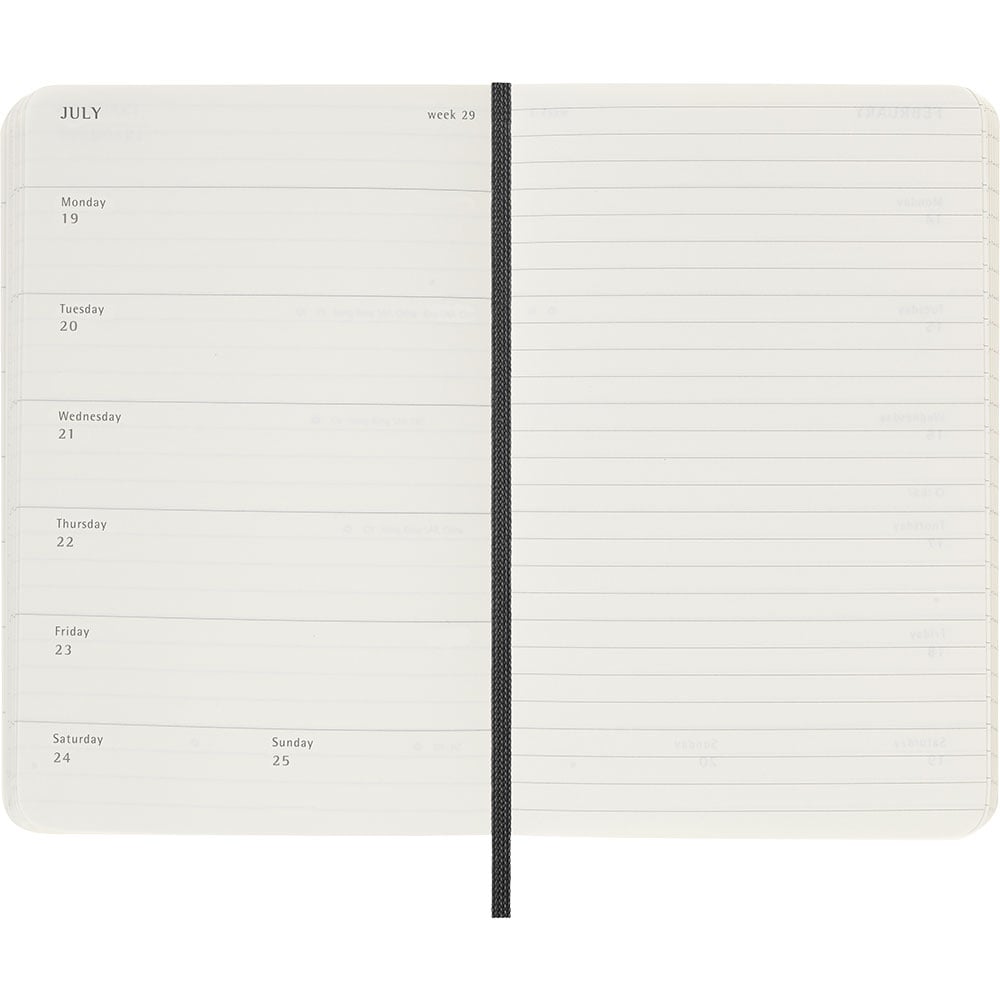 Kalender Moleskine 26/27 18m Soft Pocket Uke Notat Sort
