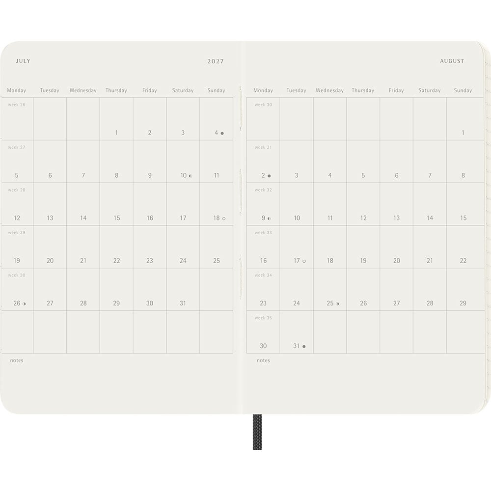 Kalender Moleskine 26/27 18m Soft Pocket Uke Notat Sort