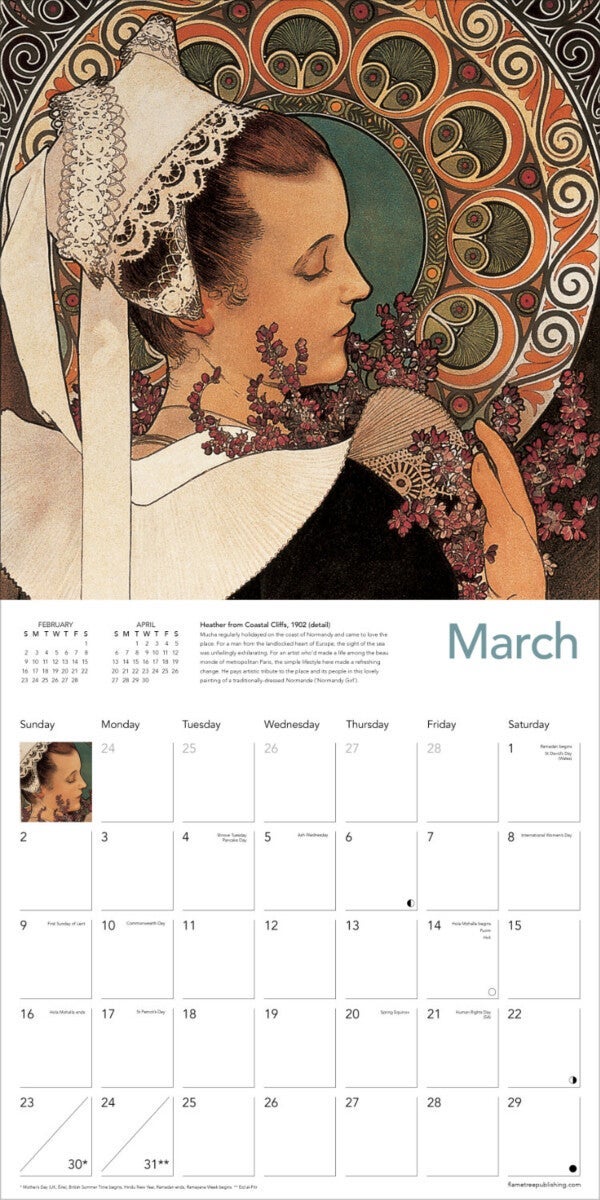 Kalender 2025 Alphonse Mucha 30x30cm
