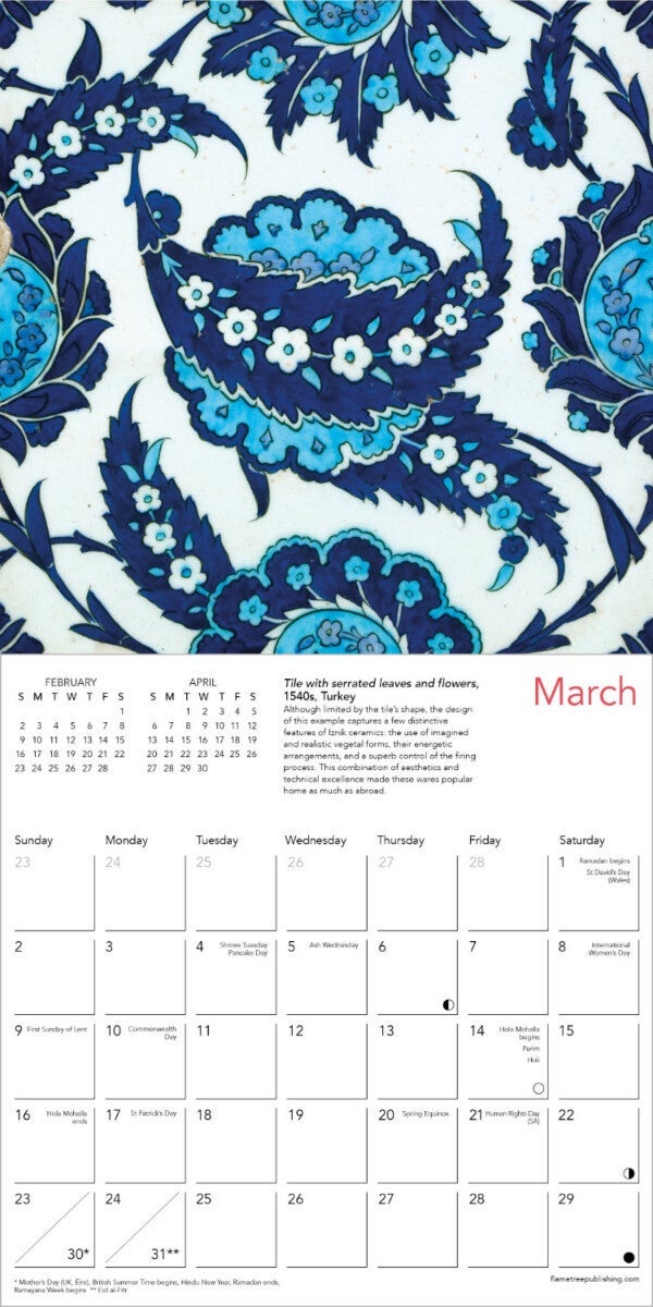 Kalender 2025 Ottoman Tiles 18x18cm