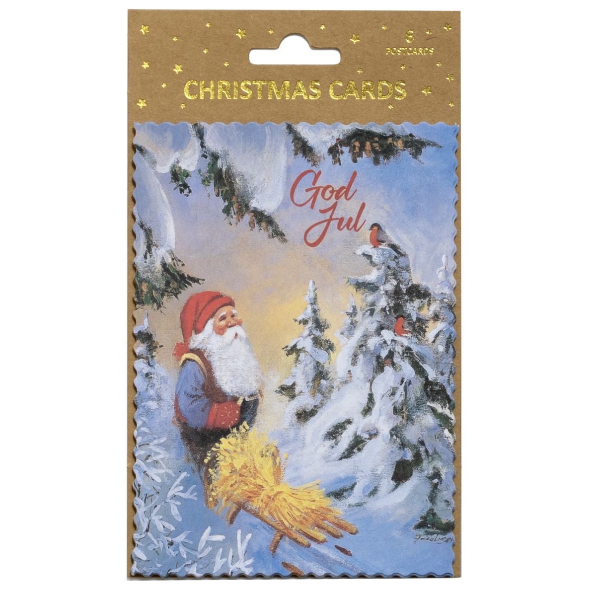 Julekort Postkort 6 pk J.Jacobsen Nisse m/nek