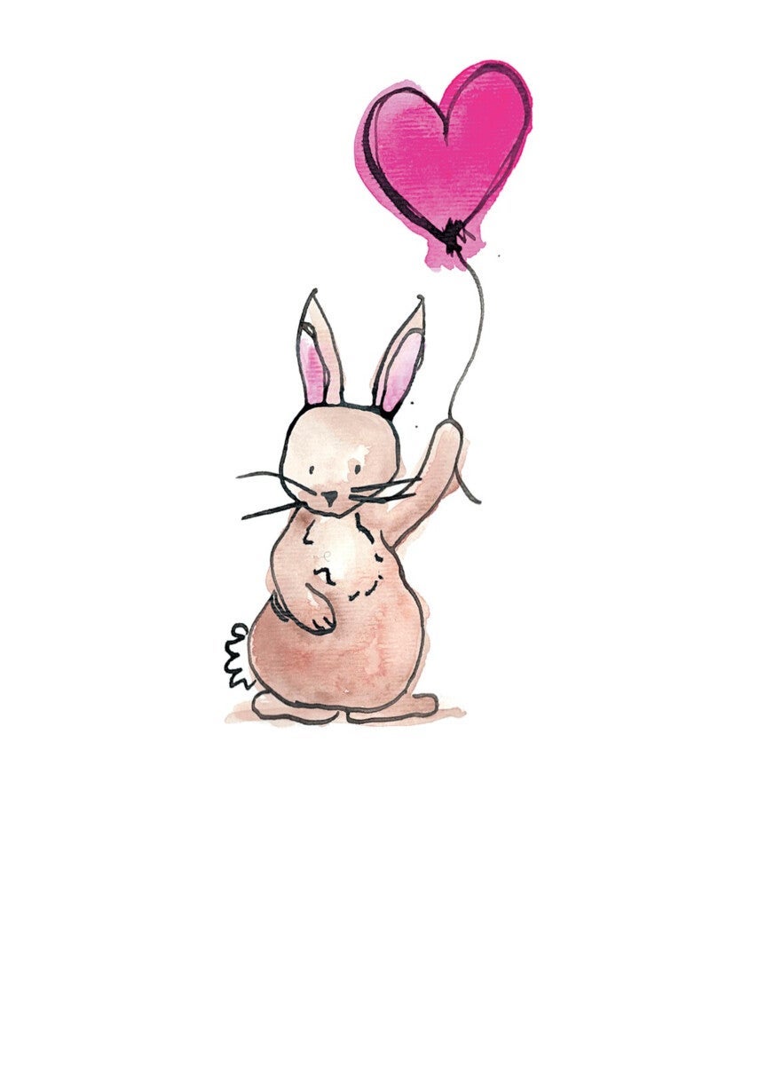 Kort Playing In The Pud Bunny Balloon